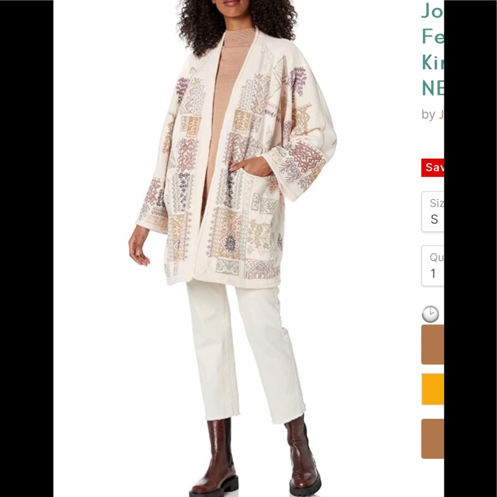 Johnny Was Biya Fenella alabaster kimono NWT size M